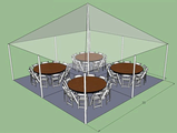 20 x 20 FRAME TENT PKG. 40 WHITE CHAIRS 4 TABLES 20 x 20 FRAME TENT PKG. 40 WHITE CHAIRS 4 TABLES
