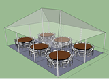 20 X 30 FRAME TENT PKG.60 WHITE CHAIRS, 6 TABLES 20 X 30 FRAME TENT PKG.60 WHITE CHAIRS, 6 TABLES