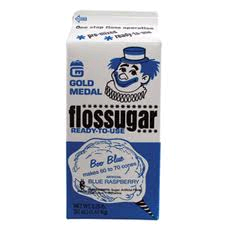 Blue-Raspberry Floss Sugar makes 60-70 cones Blue-Raspberry Floss Sugar makes 60-70 cones